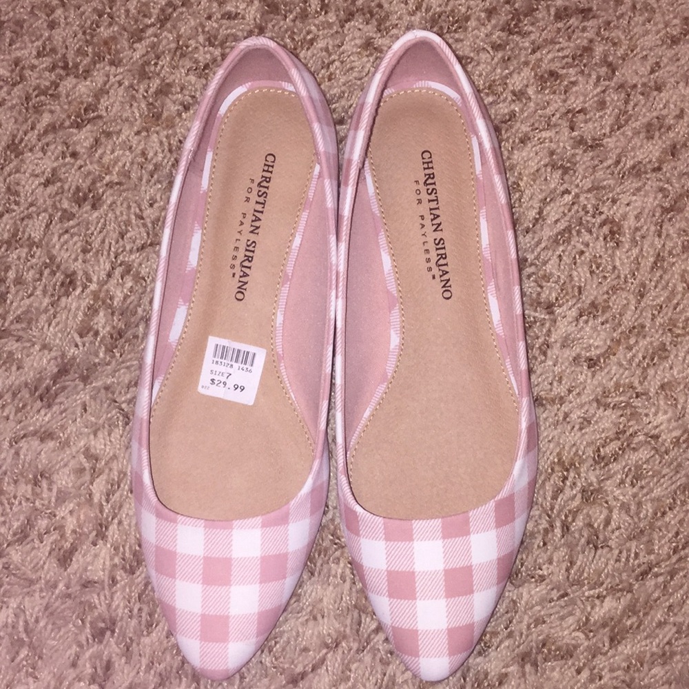 NWT Christian Siriano pink + white flats